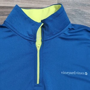 Men's Small Vineyard Vines 1/4 Zip Blue Performance Pullover Jacket 20O - Picture 1 of 6