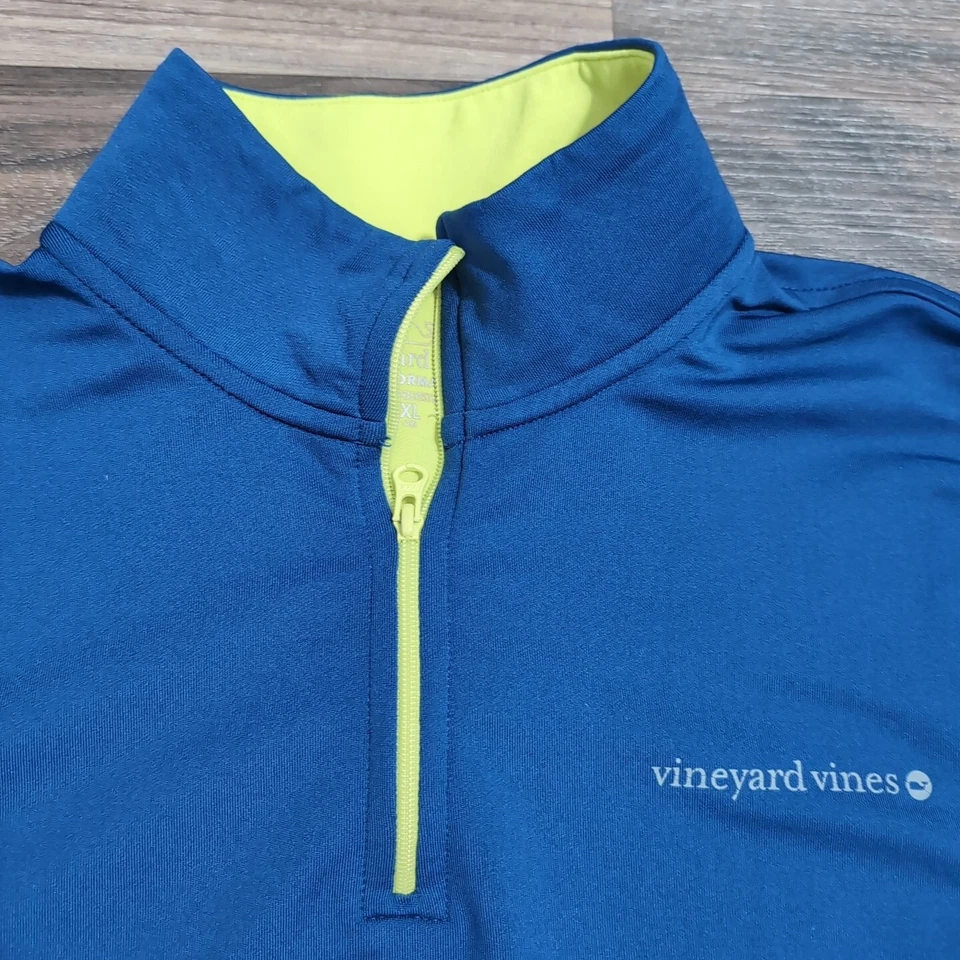 Chaqueta Pullover Hombre Pequeña Vineyard Vines 1/4 Cremallera Azul Rendimiento 20O Foto 1 de 4