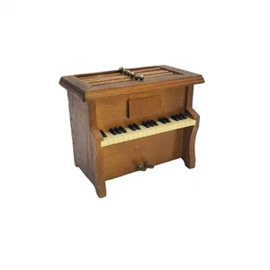 VTG Wooden Piano Coaster Holder & 4.5" Square 6 Piece Cork Coaster Set Pianist - Picture 1 of 12