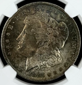 1885-O $1 Morgan Dollar NGC MS65 -- Amazing Sea Green, Gold & Russet Toned Gem - Picture 1 of 5