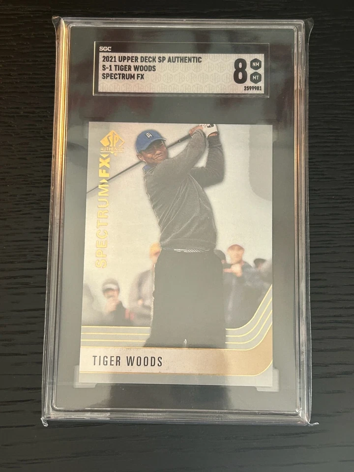 2021 Upper Deck SP Authentic Golf Tiger Woods #S-1 Bounty Spectrum FX SGC 8 - Image 1 of 1