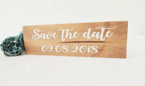 save the date sign, personalised wedding plaque, engagement photoshoot prop, - Picture 1 of 4