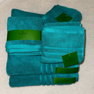 Kate Spade Light Dark Teal Blue Green Bath Towel Set