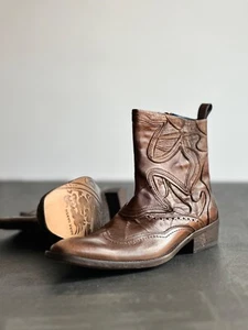 New Mark Nason Amberoom Brown Leather Boots Size 9 Rock lives Made In Italy - Picture 1 of 20