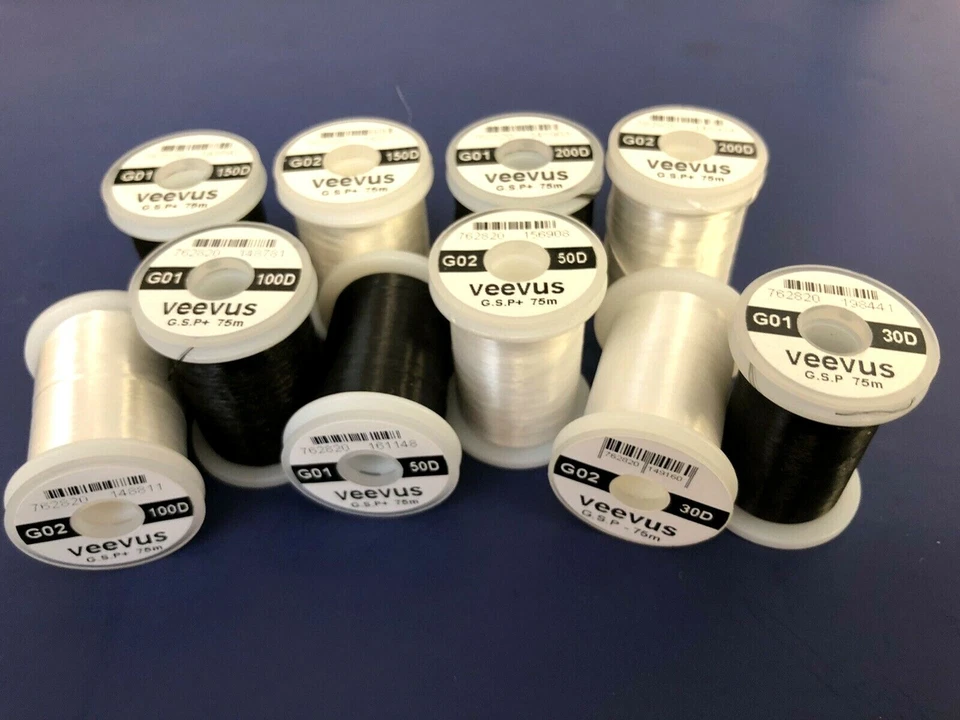 VEEVUS G.S.P. FLY TYING THREAD. YOU PICK SIZE. SPINNING HAIR. FLAT SHIPPING. GSP