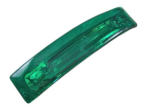 Stained GLASS BARRETTE 3.5" 90mm Verdigris Green Transparent Glass Large Clip - Picture 1 of 7