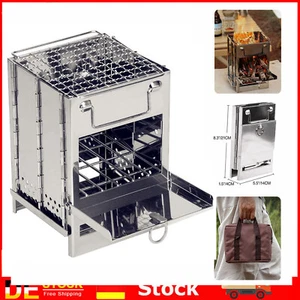 Faltbar Campingkocher Edelstahl Holzofen Taschenofen Picknick Notkocher Ofen DHL - Bild 1 von 12