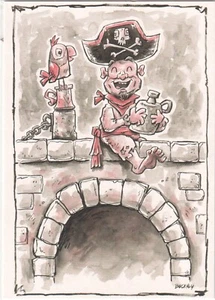 DISNEY Wonderground Gallery Postcard Dave Buckley"Pirates of the Caribbean Foot" - Picture 1 of 2