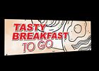 Tasty Breakfast To Go Take Away Lebensmittelbeschilderung Farbschild bedruckt strapazierfähig 4585