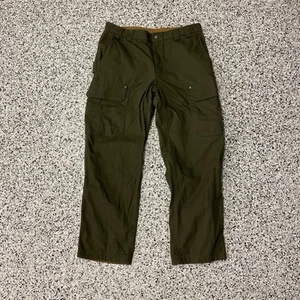 Duluth Trading Fire Hose Work Cargo Pants Mens 38x32 Green Canvas Relaxed Fit - Picture 1 of 4