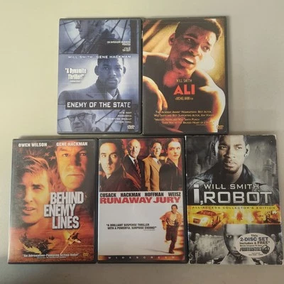 I Robot - Enemy Of The State - Run Away Jury  Will Smith / Gene Hackman DVD Lot - Image 1 of 4