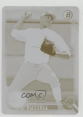 2016 Bowman Prospects Printing Plate Yellow 1/1 Ashe Russell #BP75 f0v - Image 1 of 3