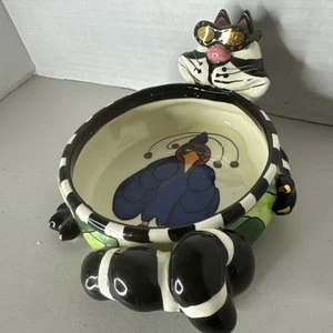 SWAK Katze Votivkerzenhalter 4,5" Keramik Clancey Katze Deko Vintage 2002 - Bild 1 von 7