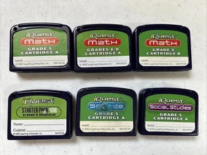 6 LEAPFROG IQUEST CARTRIDGE GRADES  5 To 8, Math, Science, Social Studies - Picture 1 of 1