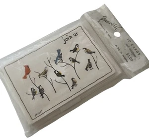 Sobres de invitaciones de fiesta Fravessi Bridget Birds Mid-Century nuevos en paquete - Imagen 1 de 4