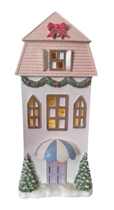 Cynthia Rowley Christmas Cottage House Village BOW Light Up - Picture 1 of 2