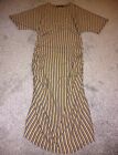 New V By Very Stripe Stretchy Abaya Style Ruched Dress UK 10 Sold Out
