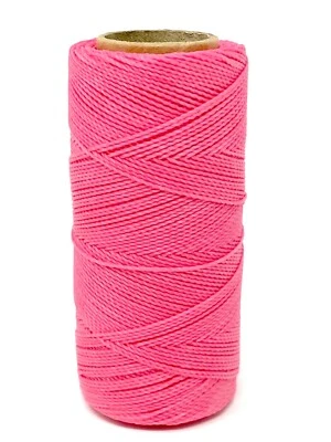 Linhasita Waxed Cord 1 mm Pink Macrame Thread PE-4/100G TEX 595 COR 915 168 M - Image 1 of 3