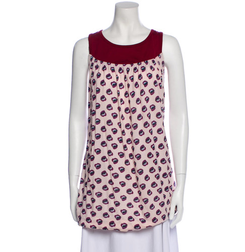 UNDERCOVER Tunica mini scollo a scoop stampata SOTTOCOPERTA Jun Takahashi labbra vampiro autunno 2013 S