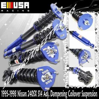  Coilover Suspension Kits 16Ways Damper fits 1995-1998 NISSAN 240SX S14 BLUE — 第 1/4 张图片