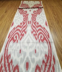 3.0 m Uzbek cotton handmade Ikat fabric/Red cloth for crafting,upholstery,decor - Picture 1 of 9