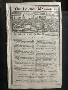 RAPPORT SUR LE MASSACRE DE BOSTON DANS LE NUMÉRO ORIGINAL DE MAI 1770 DU MAGAZINE LONDON - Photo 1/7