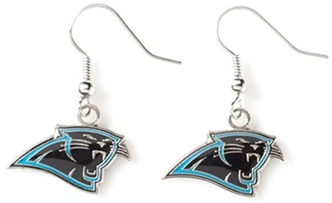 Carolina Pathers Football NFL Team Logo Charm Silver Dangle Earrings Set Cover