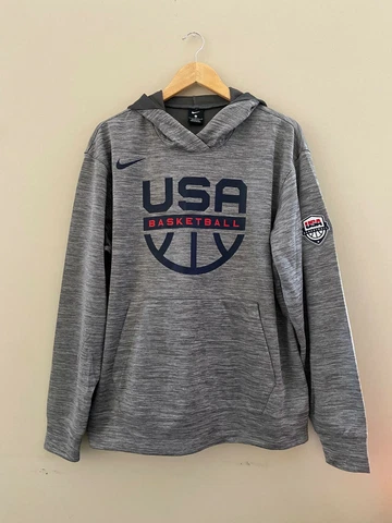 Nike Men's Team USA Basketball Spotlight Hoodie Grey Heather CD5337-063 Size L Cover