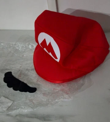 Chapeau de Mario avec moustache MARIO HAT with mustache new in packaging costume - Photo 1/4