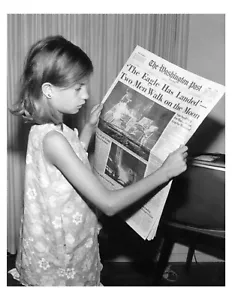 1969 Washington Post - Apollo 11 Sbarco sulla Luna - Foto 8x10 su 8,5" x 11" - Foto 1 di 1