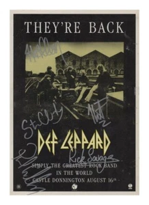 DEF LEPPARD ENTIRE GROUP AUTOGRAPHED SIGNED A4 POSTER PHOTO PRINT - Picture 1 of 1