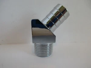45 DEG. FITTING 5/8" HOSE TO 1/2" NPT INTAKE MANIFOLD FITTING HEATER CHEVY #4528 - Picture 1 of 8