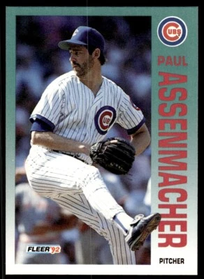 1992 Fleer Baseball Card Paul Assenmacher Chicago Cubs #375 - Image 1 of 2
