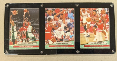 CHICAGO BULLS 3 CARD PLAQUE MICHAEL JORDAN BILL CARTWRIGHT BJ ARMSTRONG Cover