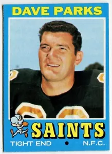 1971 Topps #37 Dave Parks New Orleans Saints - Foto 1 di 2