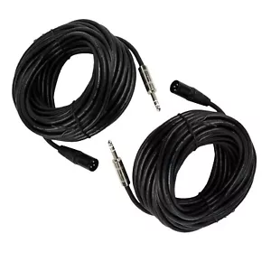 2P 50ft Male Cables Quarter Inch Stereo to 3-Pin XLR Female Cable Speaker Cable - Picture 1 of 16