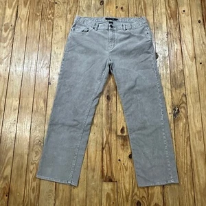 Calvin Klein Corduroy Pants Mens 38x30 Grey Chino Stretch Straight Baggy Y2K - Picture 1 of 11