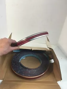 NOS 1970s Red / Chrome Body side Vinyl Molding  .6" Width x 24ft Length -C66-1 - Picture 1 of 3