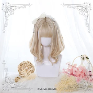 Sweet Lolita Japanese Short Wavy Wigs Casual Harajuku Short Hair Cosplay - Picture 1 of 5