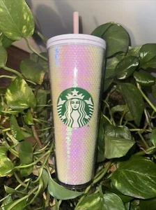 Starbucks Winter Holiday Christmas 2020 White Sequin Tumbler Cup 24 oz Venti - Imagen 1 de 7