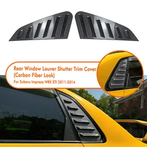 Car Carbon Look Rear Window Side Louver Cover For Subaru Impreza WRX STI 11-14 - Picture 1 of 9