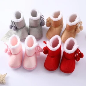 Newborn Baby Girl Boy Soft Shoes Infant Boots Toddler Winter Infant Snow Booties - Picture 1 of 16