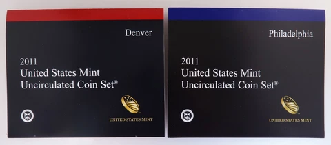 2011 P & D United States Mint Uncirculated Set 28 Coins COA & Outer Box Cover
