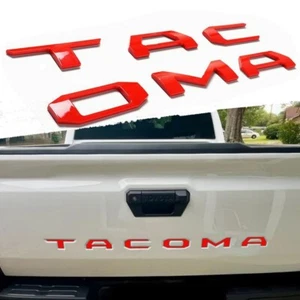 Raised Tailgate Insert Letters Emblem For 2024 2025 Tacoma Rear Decal, Gloss Red - Bild 1 von 5
