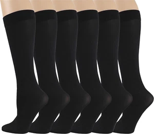 6 Pairs Pack Women Stretchy Spandex Trouser Socks Opaque Knee High - Picture 1 of 1
