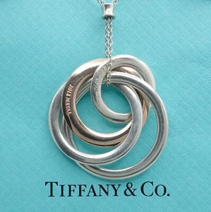Tiffany & Co. 1837 Sterling Silver Interlocking Circles Pendant Necklace  20" - Picture 1 of 11