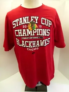 2013 Chicago Blackhawks Stanley Cup Champions Majestic Herren XL rot T-Shirt neu - Bild 1 von 6