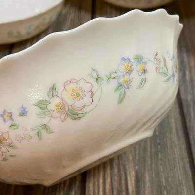 Arcopal France Champetre vaso de leche festoneado 6” tazón ensalada sopa vintage 7 piezas Foto 1 de 4