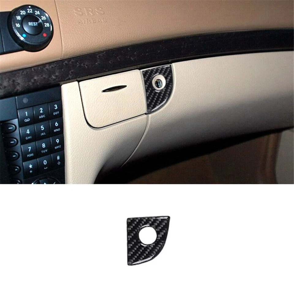 Carbon Fiber Glove Box Handle Key Hole Cover Trim For Mercedes-benz E-class W211 - Image 1 of 4