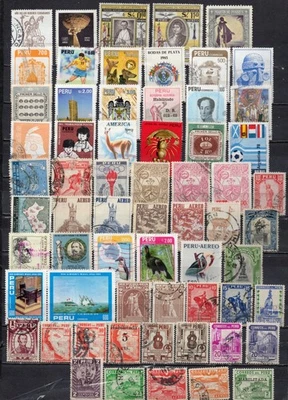 PERU.   COLLECTION BUILDER OF 144 ALL DIFFERENT STAMPS.  VINTAGE TO MODERN ERA. - Image 1 of 3